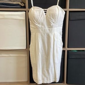 BCBG white strapless dress size 2